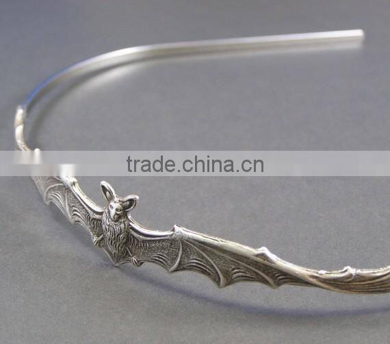 Bat headband vampire silver head piece goth Halloween hair accessory