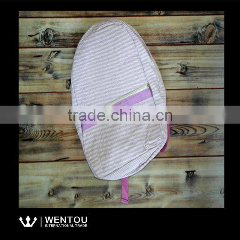 Newest Design Pretty Practical Monogrammed Seersucker Backpack