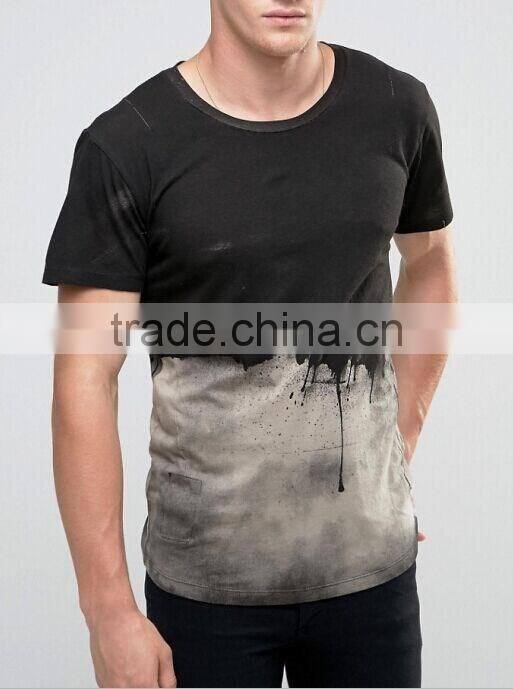 New dye fashion t-shirt promotional OEM fancy color man t-shirt