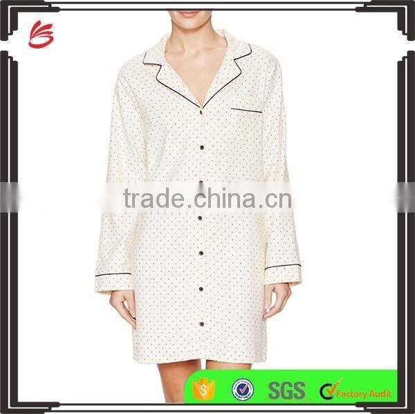 2017 fahsion style Women's Summer Sexy Silk Satin ladies long sleeve night shirts Pajamas nightgown wholesale