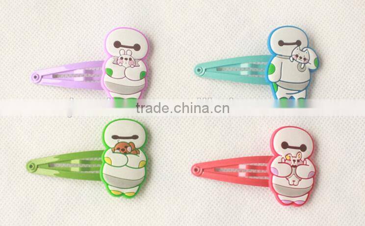 Big hero baymax cartoon characters decorative kids hairgrips