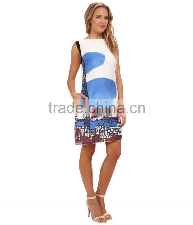 Girls polyester/spandex sublimation printing sleevelss dress