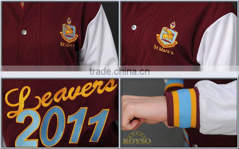 Customize Custom Made Women Ladies Winte Baseball College Cheap American High School Fashion Uniform Baseball Varsity Jacket