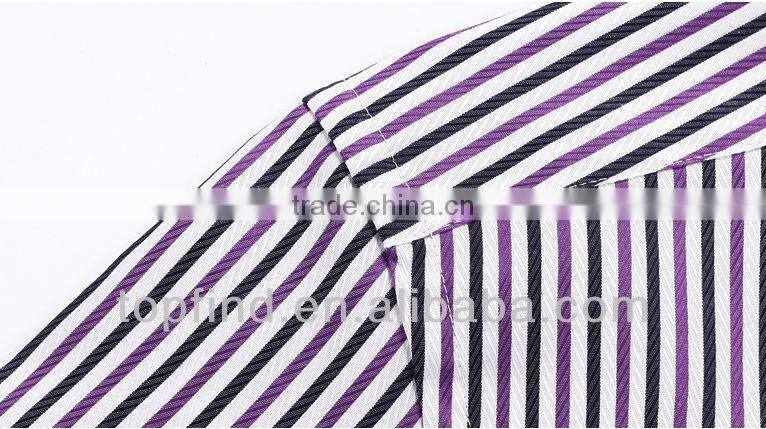 Formal double collar 100% cotton long sleeve stripe Men Shirts