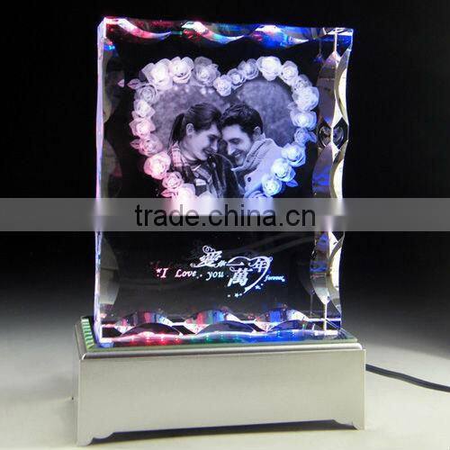 Couple pic 2D laser engraving crystal