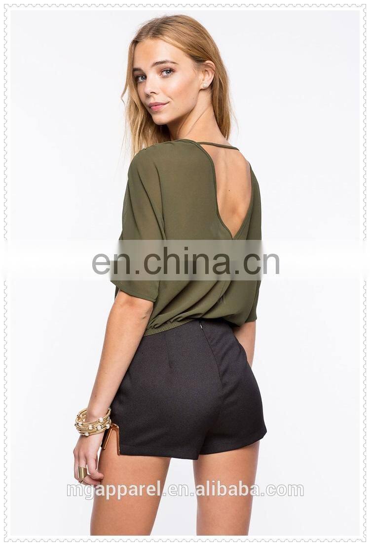 outdoor new model simple chiffon style blouse women wholesale