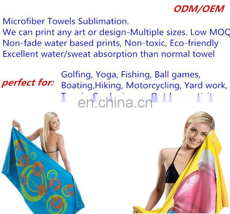 Full Sublimation Promotional Custom Printed Beach Towel,Microfiber Beach Towel For Bath & swimming
