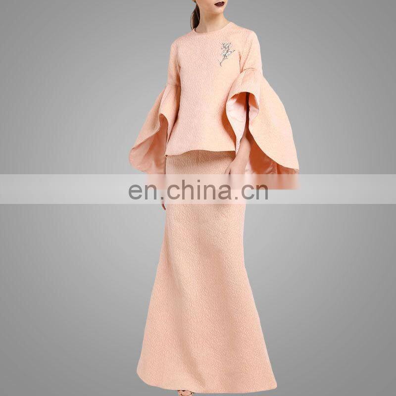 Round neckline rosie jacquard kebaya modern baju kurung