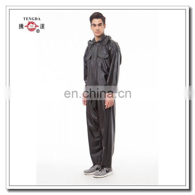 jas hujan motor europe original full rubber raincoat in black