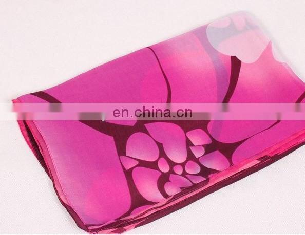 Pink beach scarfs with flower pattern scarf shawl
