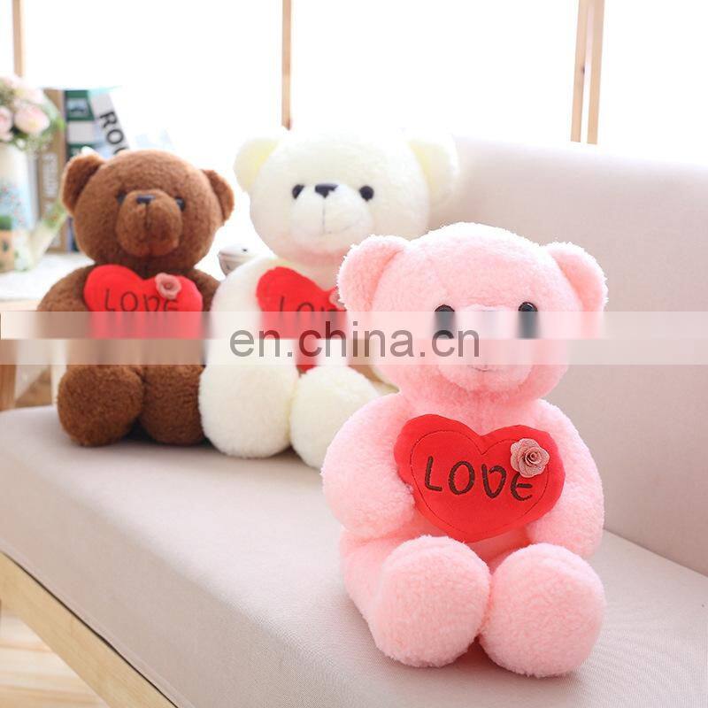 Colorful Plush Large Bear Custom Heart Beat Realistic Bear Stuffed Toys
