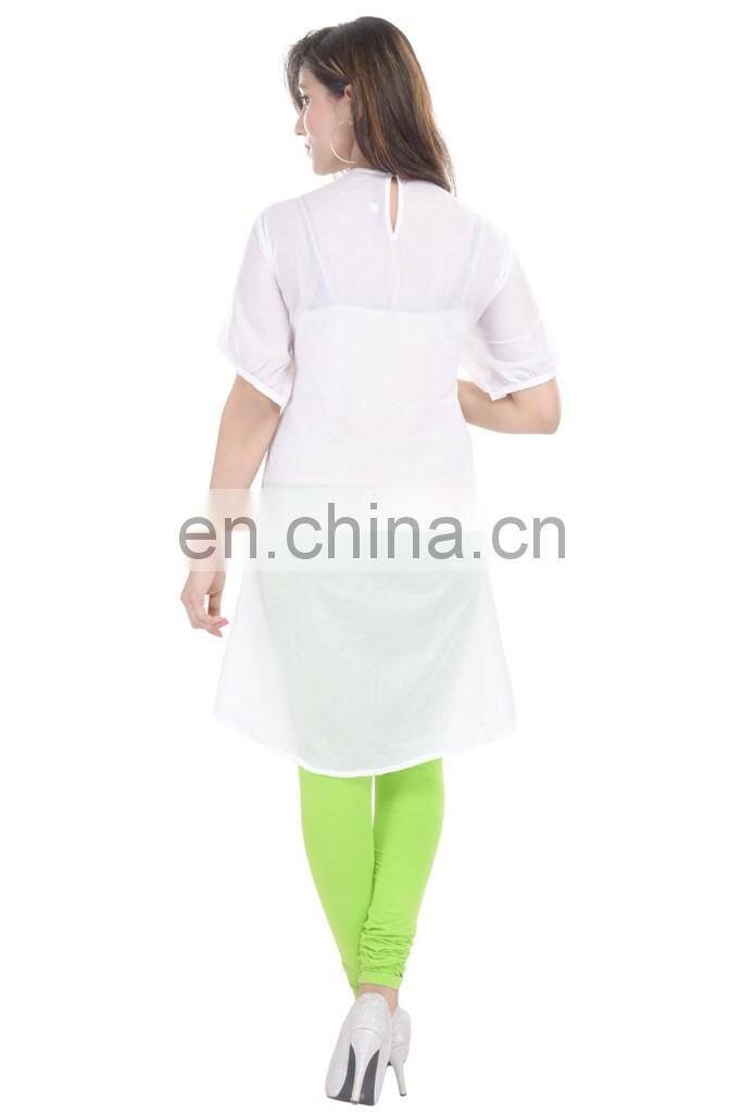 Indian Handmade Beaded Cotton White Tunic Hippe Women Dress Sexy Formal Tunic manufacturer