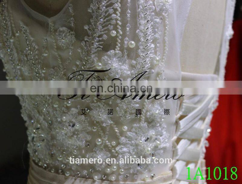 1A1018 Back Open See Through Embroidered Sash Prom Dress Evening Dress