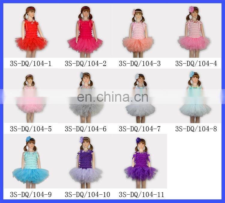 One Piece Girls Party Dress Kids Tulle Dress Sample Kids Dress