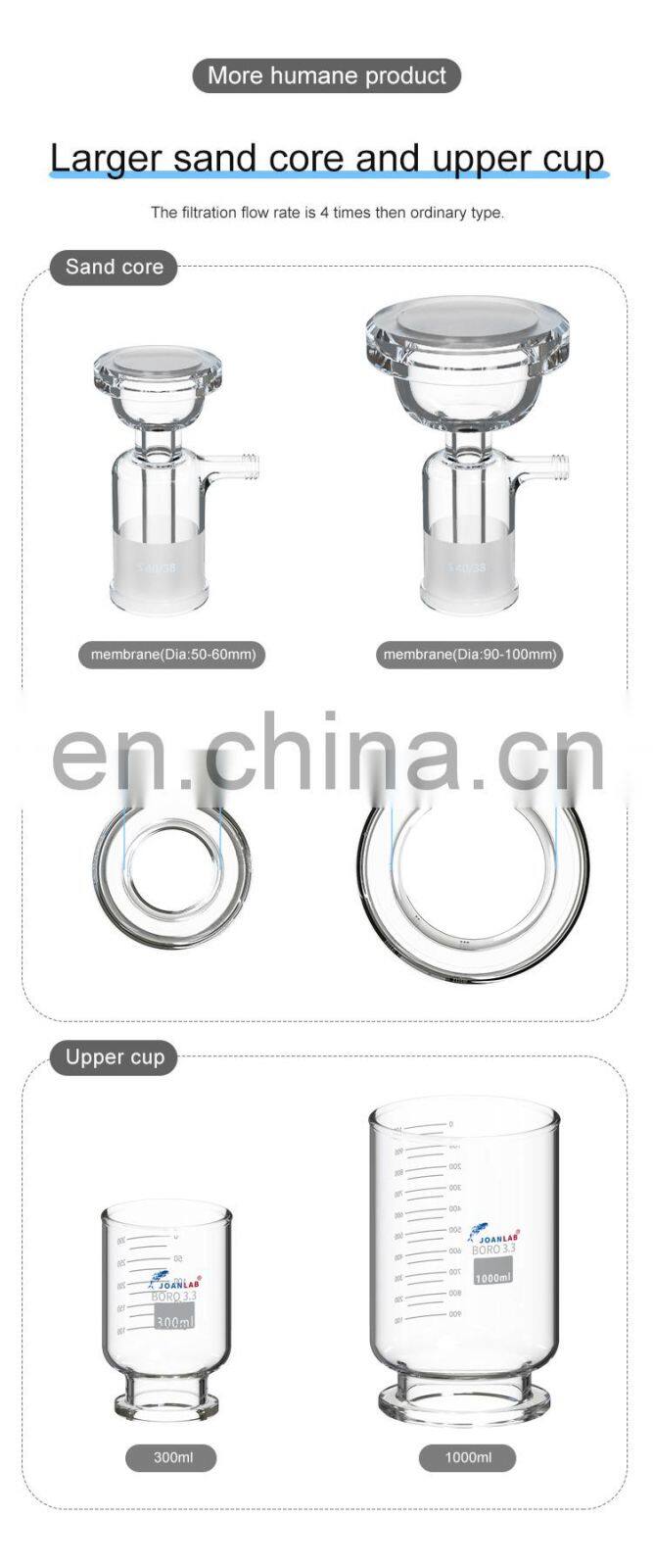 JOANLAB 500ml Laboratory Glass Funnel Vacuum filter Solvent Filtration Apparatus
