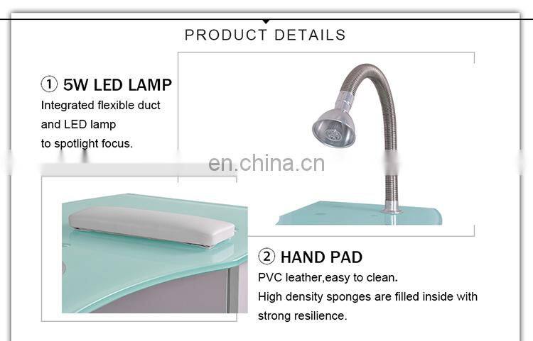 Modern beauty nail salon manicure table with fan