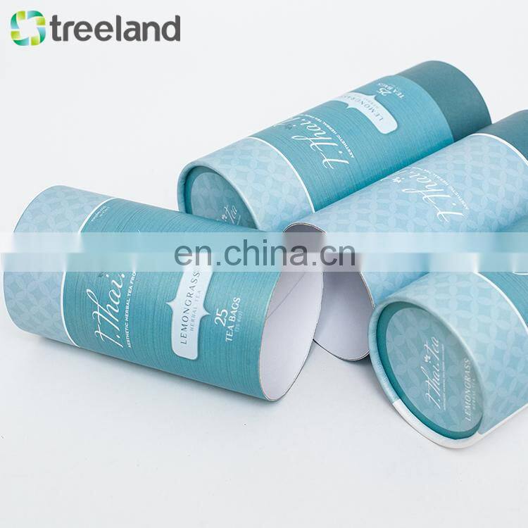 Custom Printed Round Cylinder Telescoping Rigid Tea Paper Gift Box