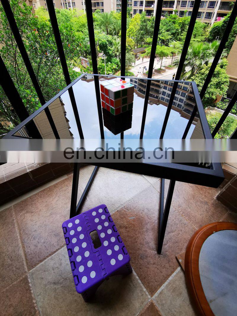 HOT Sell living room table America style sofa side table metal table with glass top