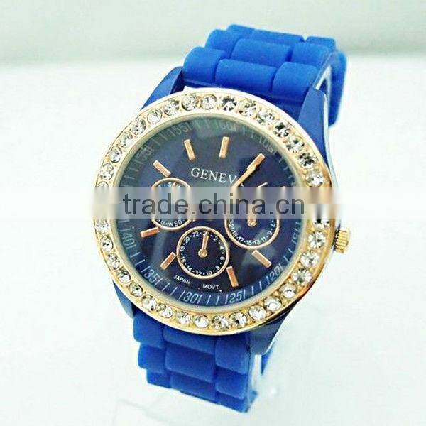 TM & silicone long watch band fancy lady watch
