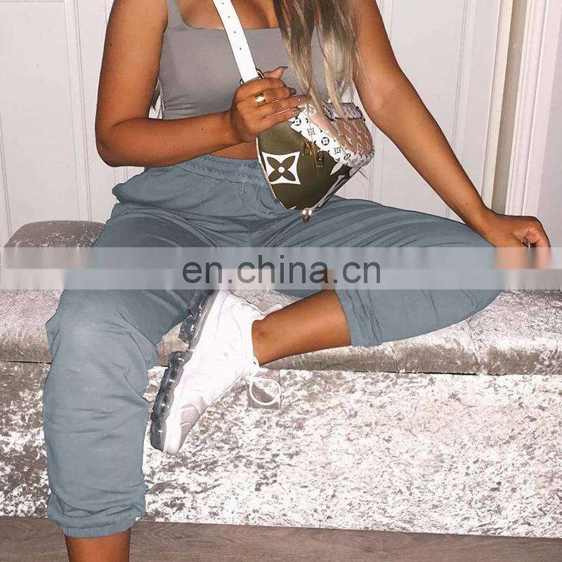 Europe and the United States 2021 foreign trade hot style women's clothing new trend basic earth color casual trousers trousers