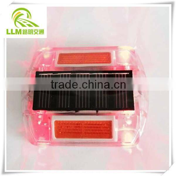 Factory outlet flashing safety road light rectangular plastic LED solar road stud
