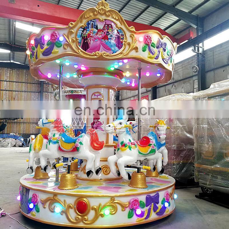 Fairground musical carousel equipment 6 seats amusement rides