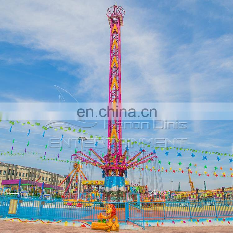 Attractions free fall sky drop tower rotate flying tower ride for sale