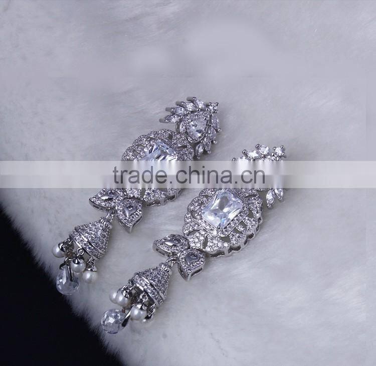 Newest Trending Item African Look Wedding Luxury Set CZ Pearl Jewelry Set