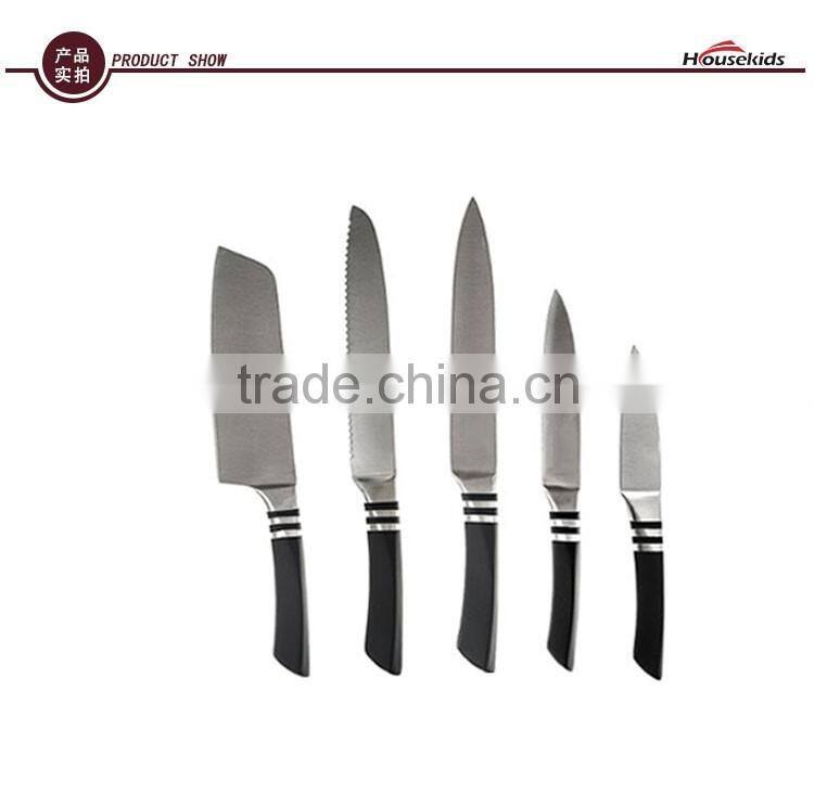 5pieces Stainless steel knife sets with magnetic wooden block
