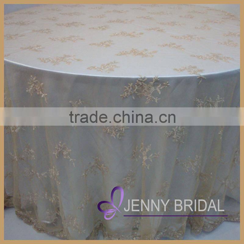 TL002C factory custom-made round lace tablecloth