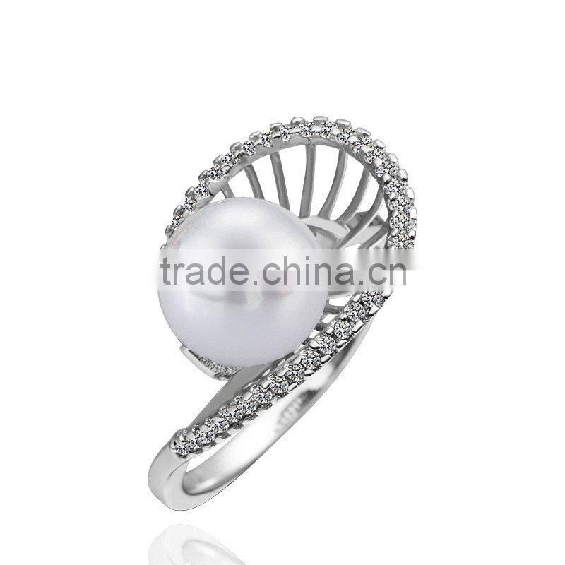 latest fancy platinum pearl ring