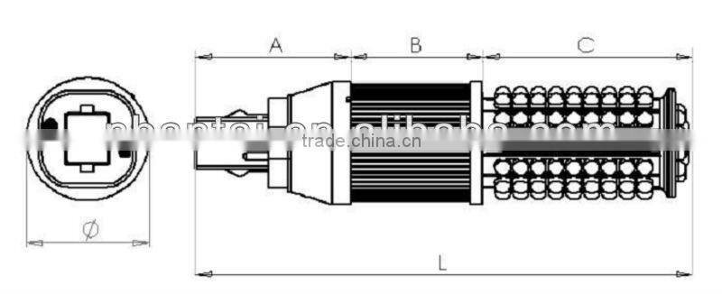 powerful LED plc 18w G24 108 156leds replacement lamp