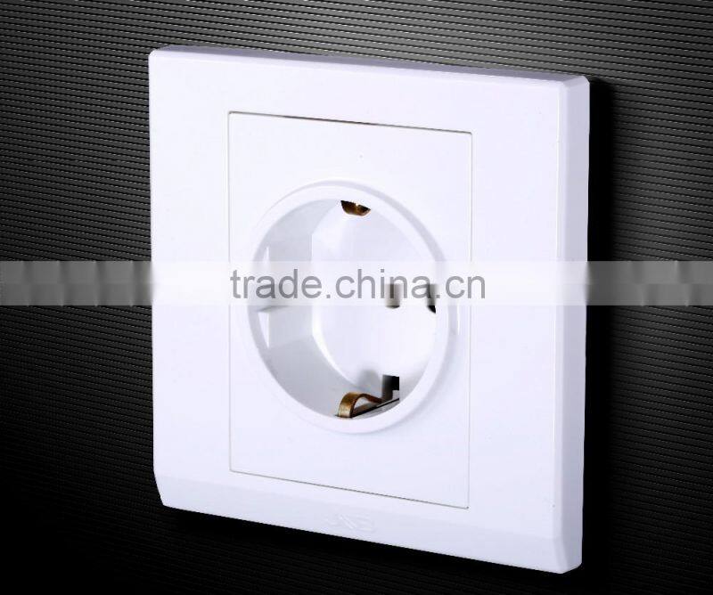 15a white european wall socket, industrial impact socket