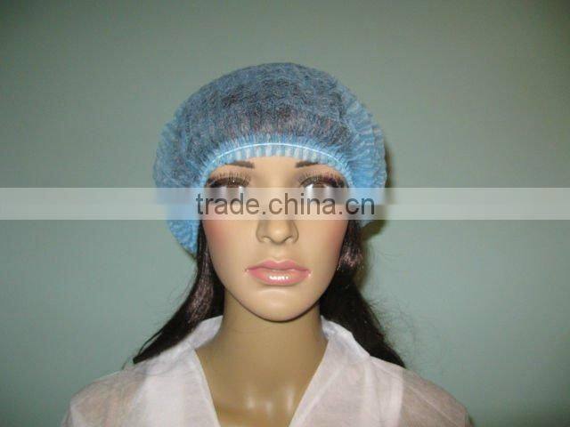 white green blue red PP 12g/m2 nonwoven clip caps 18" 19" 20" 21" 24" double elastic latex free