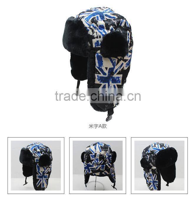 New United Kingdom Flag Printed Women Men Winter Hat And Caps With Earflap