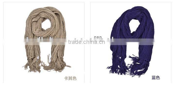 2013 Fashion Long Tassel Lady Knitted Scarf
