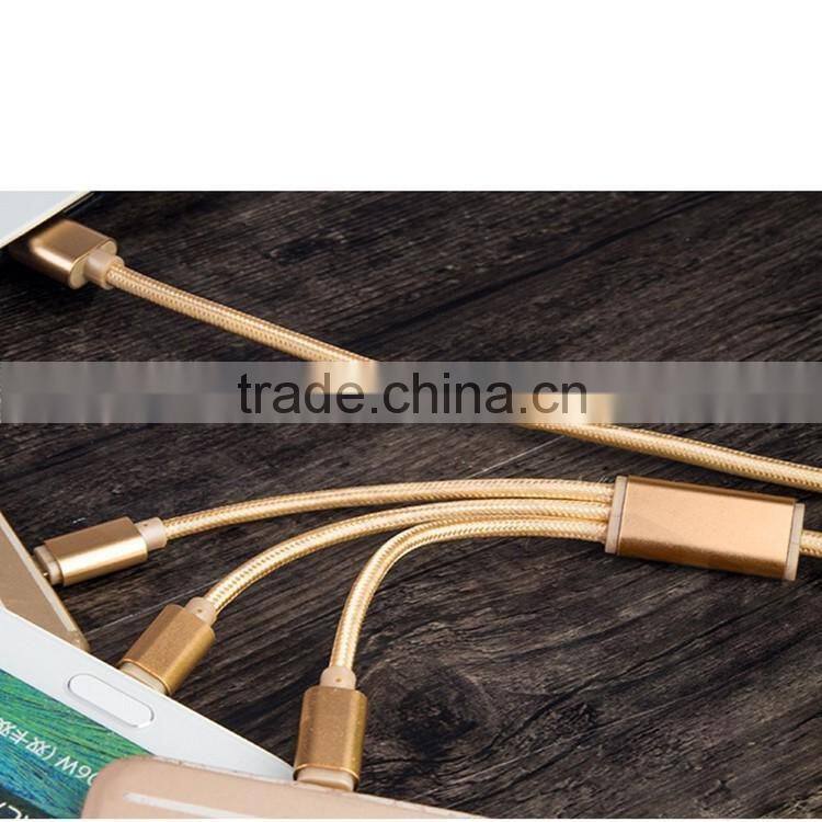 3-in-1 Micro USB + USB C + 8 pin USB Cable Bulk
