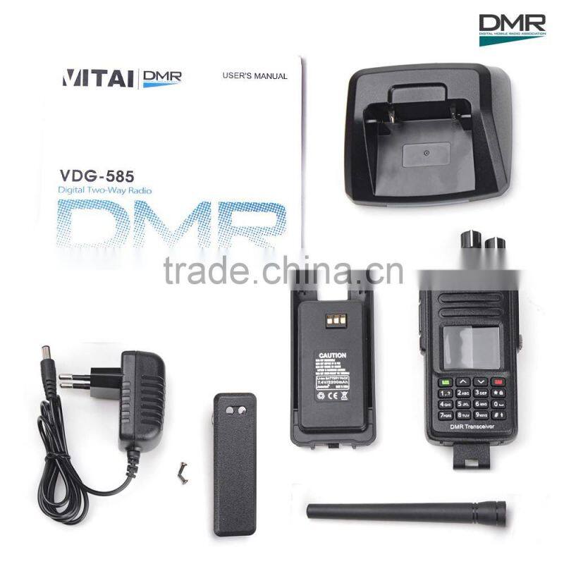 VITAI VDG-585 VHF136-174MHz UHF 400-480MHz 5W 1000CH GPS Function IP67 Waterproof DMR Digital Handheld Transceiver