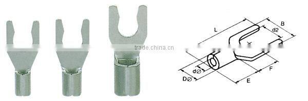 High quality furcate crimp naked terminal or fork terminals,wire terminal