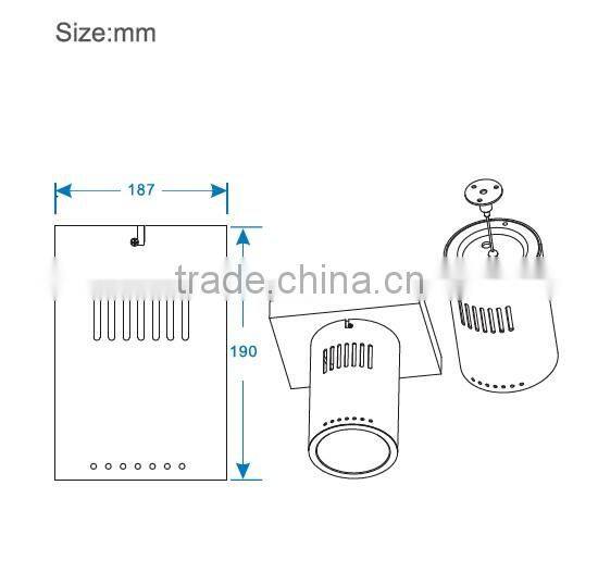 Adjustable LED cob downlight Ra>80 50w round led surface mounted downlight