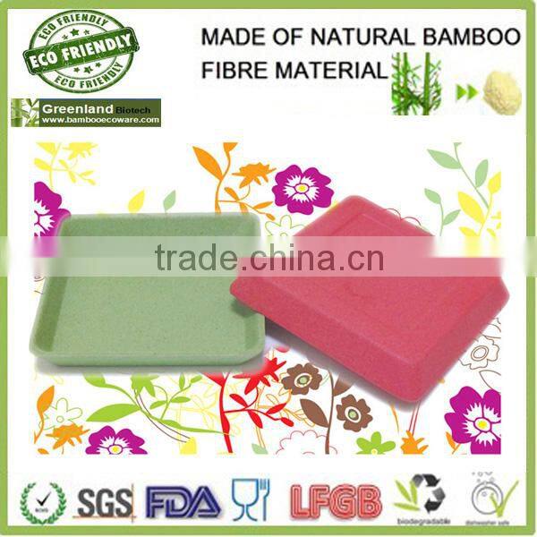 mother need cheap new bamboo fibre bio kitchenware tray /green tray with woodern holder