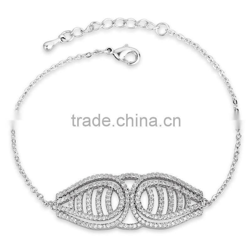 CYW Hot selling Micropave Setting Silver linellae ss925 bracelet alibaba in spanish
