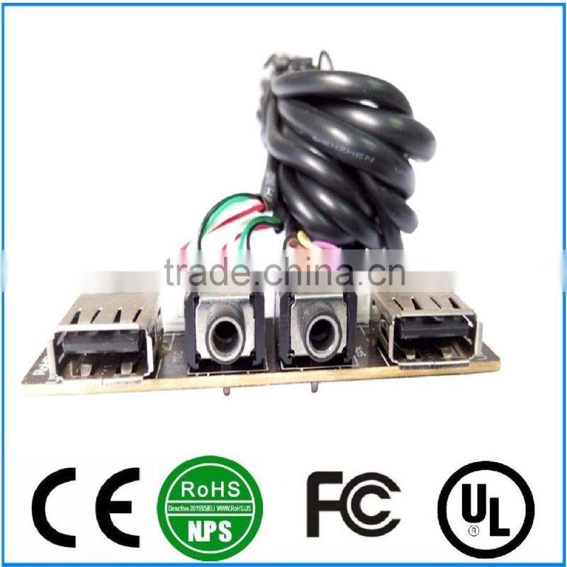 Front Panel Cable Dual USB2.0+HD AUDIO I/O PC Board Cable For Computer With Cable
