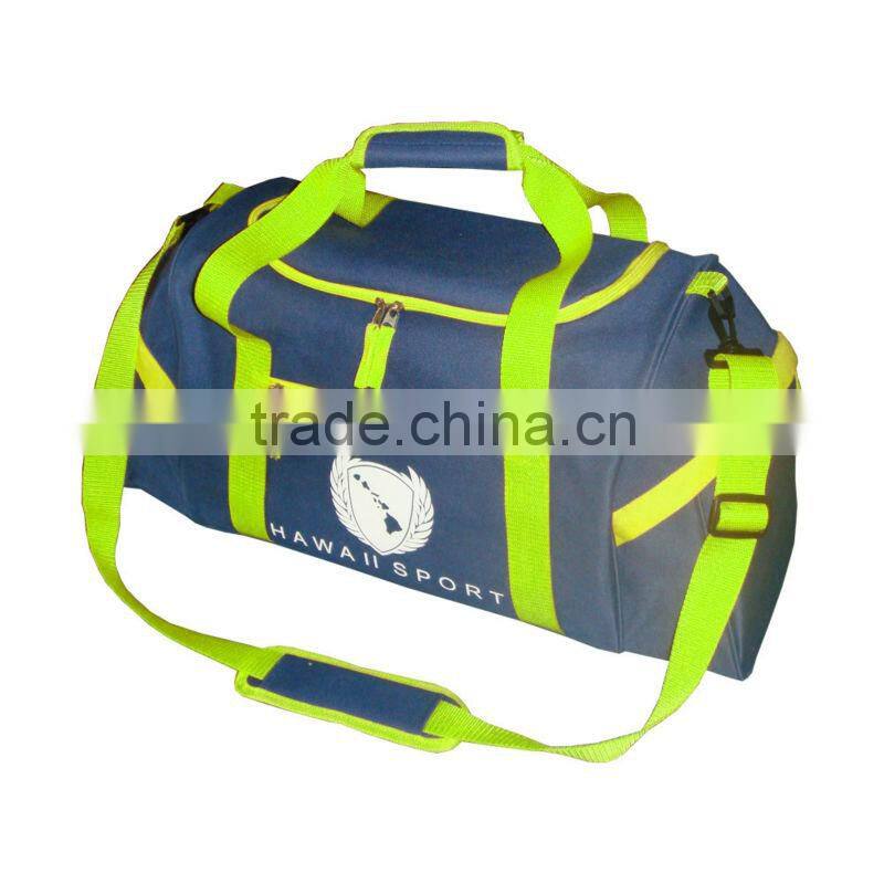 Black 600D Duffel bag with orange trim