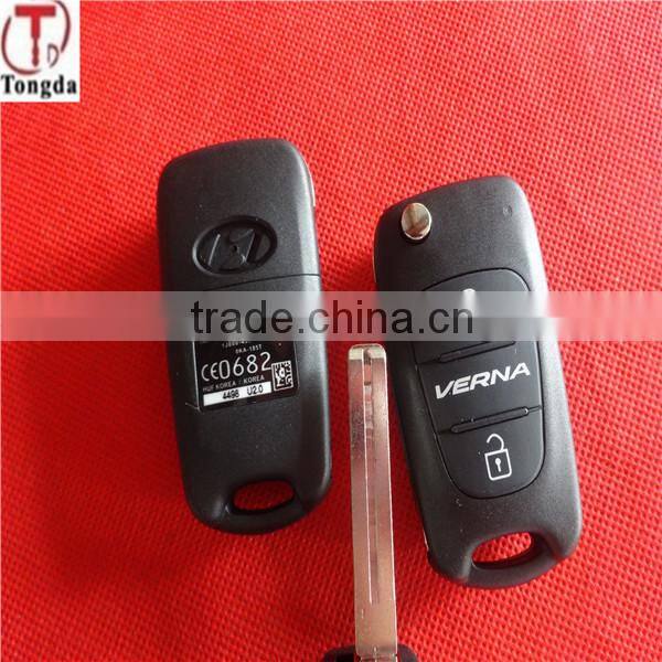 Tongda hot sale 4 button flip key fob key blank /key shell for Hyundai K3 Elantra Forte