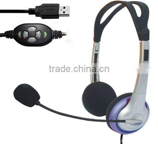Binaural computer USB Headset with microphone