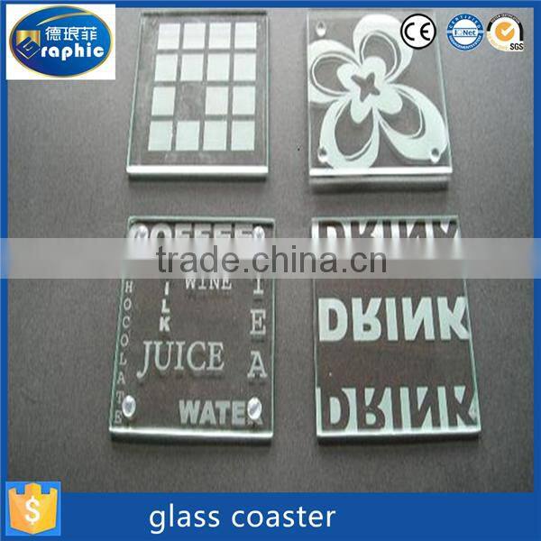 Wholesale unbreakable and recycled gift decorative glass coasters for drink