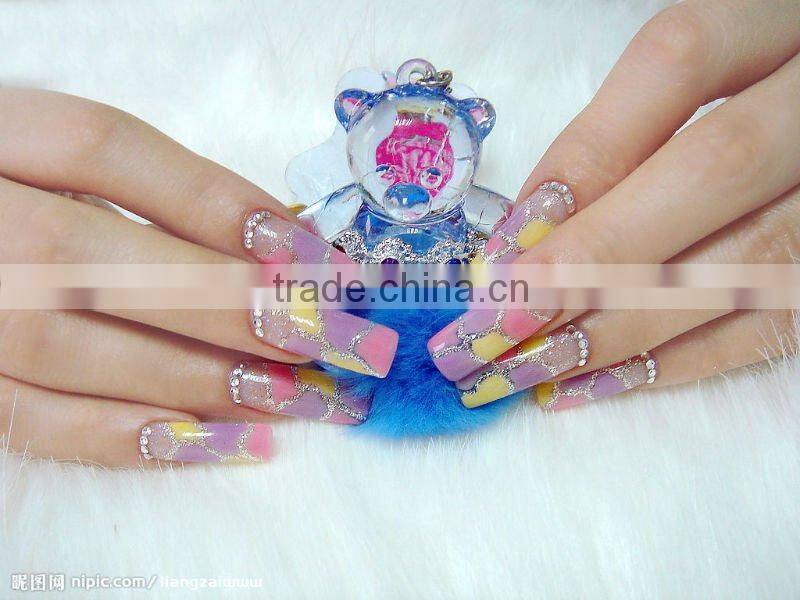Nail art soak off glitter color uv gel