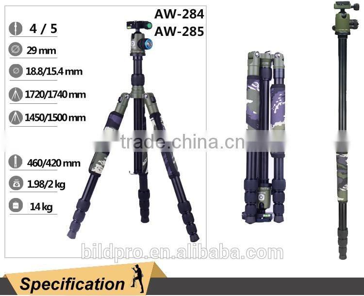 BILDPRO Factory Assembly Tripod Camera Composed Tripod Stand Aluminum and Carbon Fiber Available