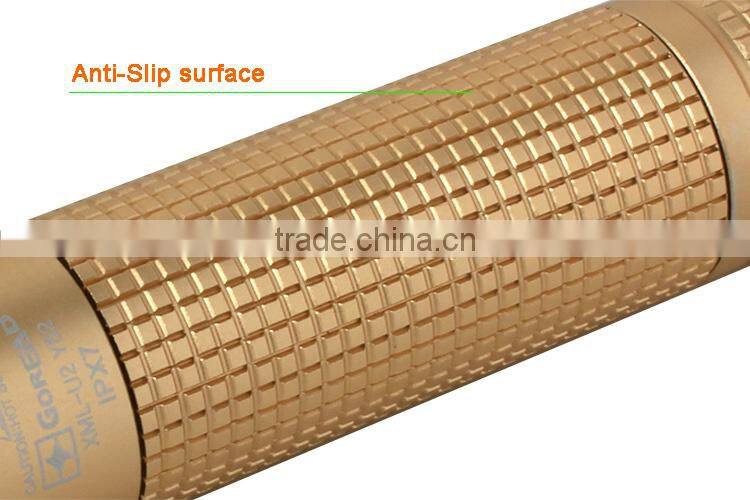 GOREAD Y52 focusable zoom U2 Aluminum golden color LED flashlight